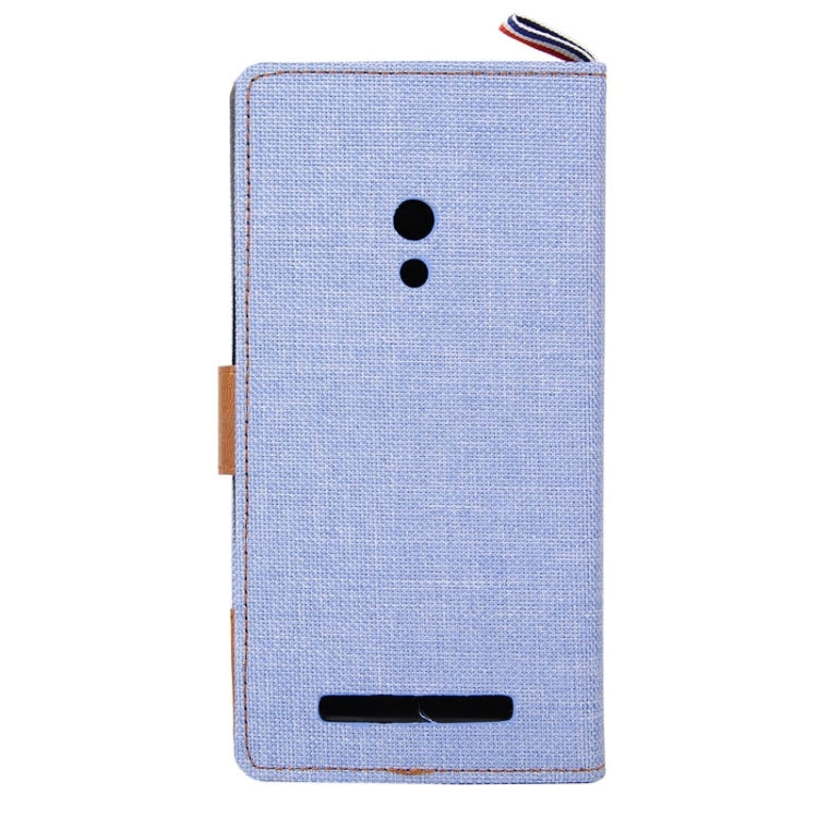 Denim Texture Horizontal Flip Leather Case with Card Slots & Holder & Lanyard for ASUS Zenfone 5 / A500CG / A501CG / A500KL / A502CG