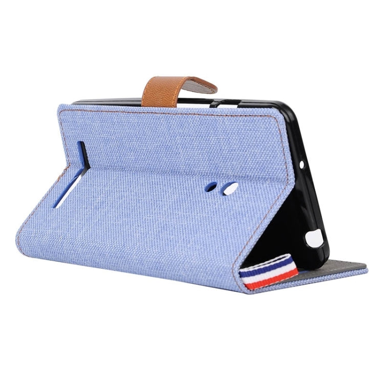 Denim Texture Horizontal Flip Leather Case with Card Slots & Holder & Lanyard for ASUS Zenfone 5 / A500CG / A501CG / A500KL / A502CG
