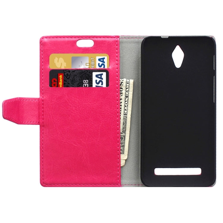 Crazy Horse Texture Horizontal Flip Solid Color Magnetic Buckle Leather Case with Holder & Card Slots & Wallet for ASUS Zenfone C / ZC451CG