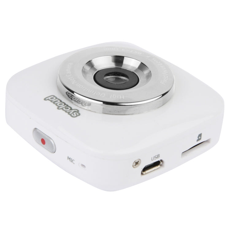 HD 720P Sycloud Wireless / Wifi DVR Car Camera Driving Record with Cloud + Car Charger / Holder, 1.3 Mega Pixels, Support TF Card, CPU: GPDV6624B(White)