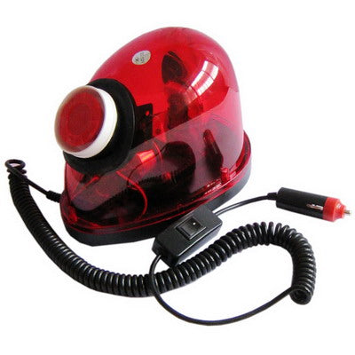 Red, 12V Cigarette Lighter Adapter Revolving Warning Light with Speaker(Red)