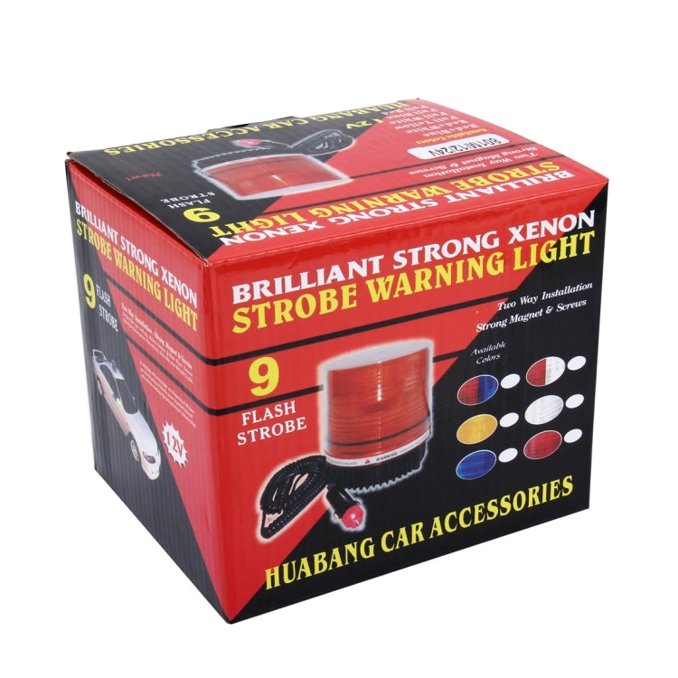Red + Blue, Brilliant Strong Xenon 9 Flash Strobe Warning Light for Auto Car