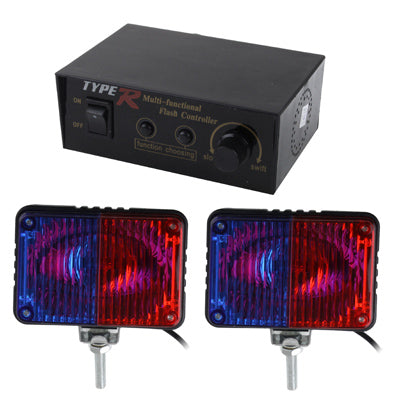 Car Multi-function Flash Strobe Warning Light with Extra 3 Sets Covers and Flash Light Controller