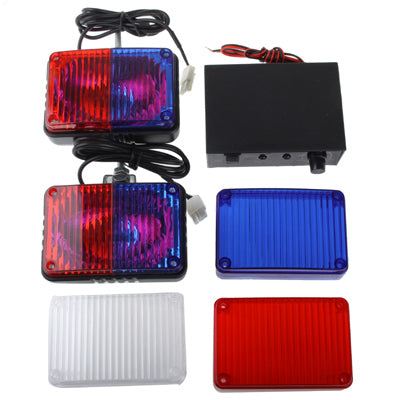Car Multi-function Flash Strobe Warning Light with Extra 3 Sets Covers and Flash Light Controller