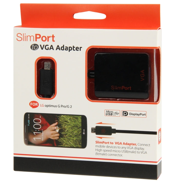 SlimPort to VGA Adapter Cable, For Google Nexus 4 , LG Optimus G Pro / Fujitsu Stylistic QH582 / ASUS PadFone Infinity(Black)