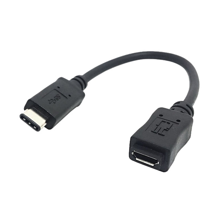 CY-201 USB 3.1 Type-C Male Connector to Micro USB 2.0 Female Cable For Nokia N1, Cable Length: 20cm(Black)
