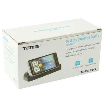 Desktop Charging Cradle with Micro USB Sync Data Function for HTC One X / Edge (S720e)(Black)