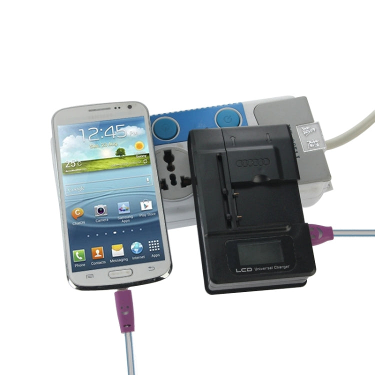 Mobile Universal Battery Charger LCD Indicator Screen for Cell Phones 1 USB-Port,