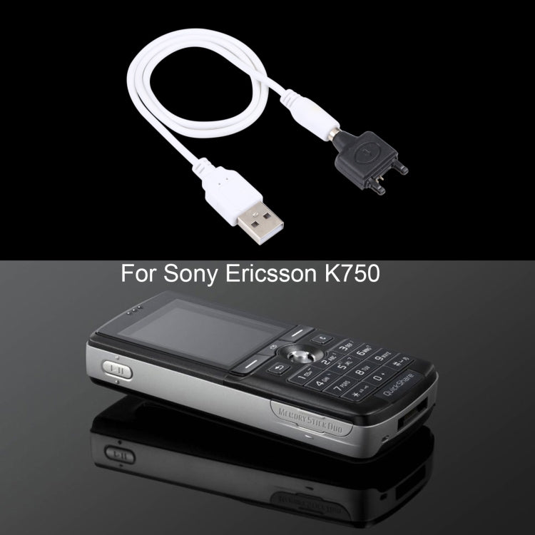 USB Charger Cable For Sony Ericsson K750, Cable Length: 30cm(White)