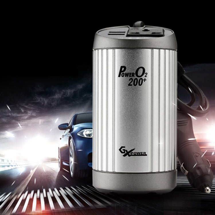 200W DC 12V to Ion-AC 220V Power Inverter with Dual USB Ports(Silver)