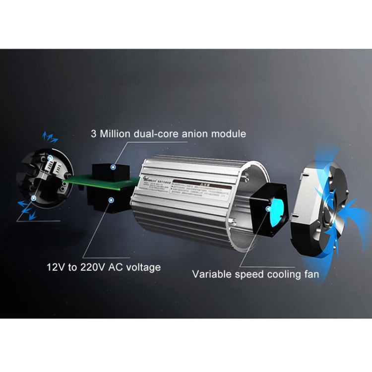 200W DC 12V to Ion-AC 220V Power Inverter with Dual USB Ports(Silver)