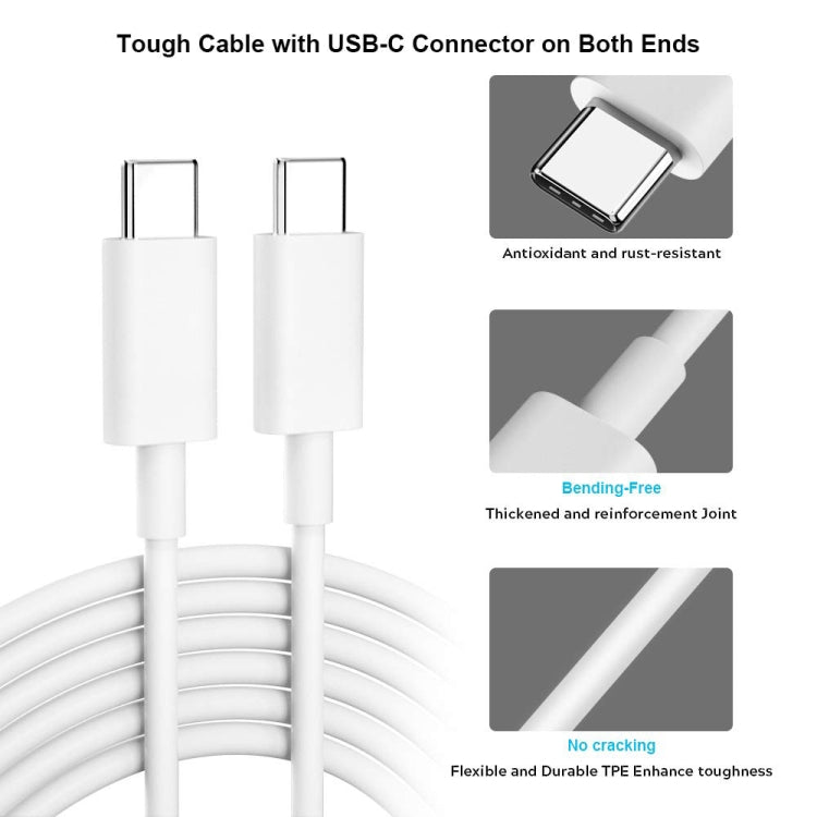 2m USB-C / Type-C 3.1 Male Connector to Male Extension Data Cable(White)