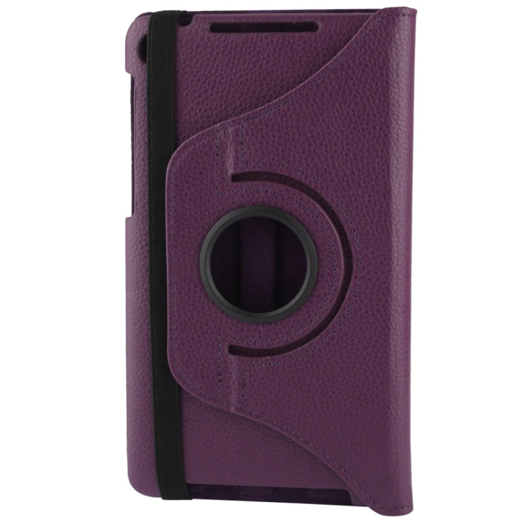 360 Degrees Rotation Litchi Texture Leather Case with 2-angle Holder for Google Nexus 7 (2013 Version),