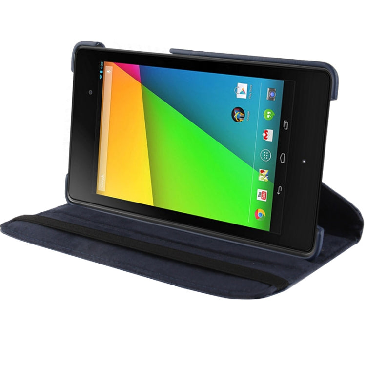 360 Degrees Rotation Litchi Texture Leather Case with 2-angle Holder for Google Nexus 7 (2013 Version),