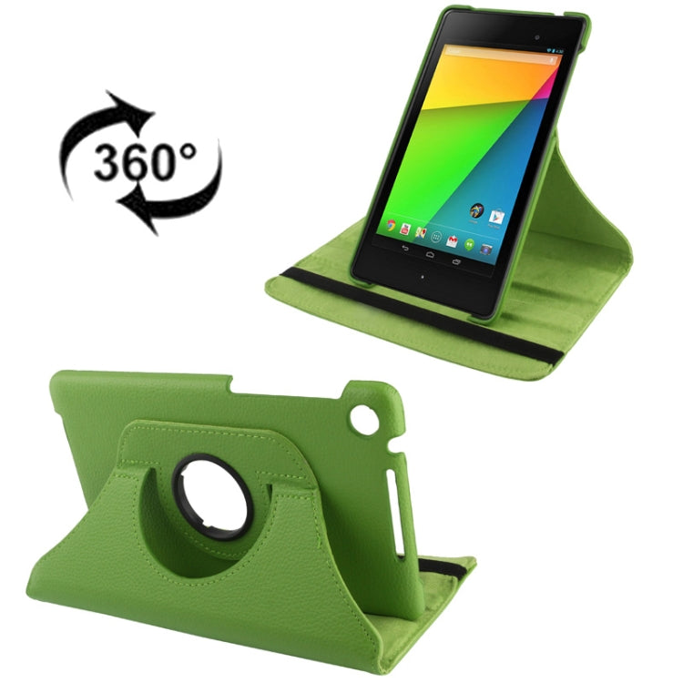 360 Degrees Rotation Litchi Texture Leather Case with 2-angle Holder for Google Nexus 7 (2013 Version),