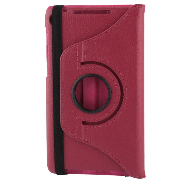 360 Degrees Rotation Litchi Texture Leather Case with 2-angle Holder for Google Nexus 7 (2013 Version),