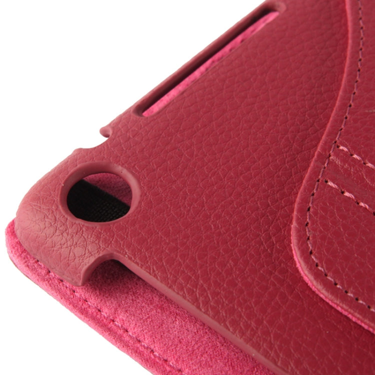 360 Degrees Rotation Litchi Texture Leather Case with 2-angle Holder for Google Nexus 7 (2013 Version),