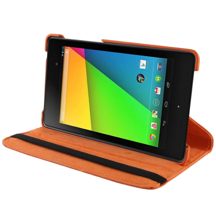 360 Degrees Rotation Litchi Texture Leather Case with 2-angle Holder for Google Nexus 7 (2013 Version),