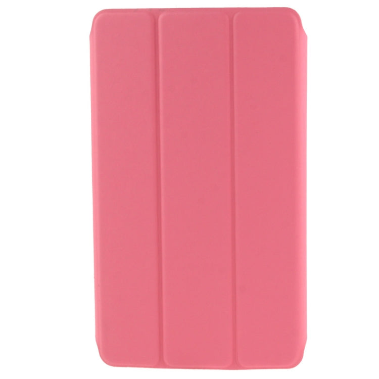 3-folding Cloth Texture Leather Case with Holder for Google Nexus 7 (2013 Version), Pink(Pink)