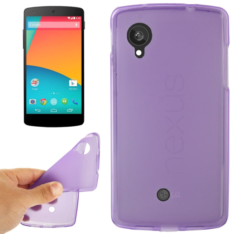 Translucent Frosted TPU Case for Google Nexus 5 / E980 (Purple)