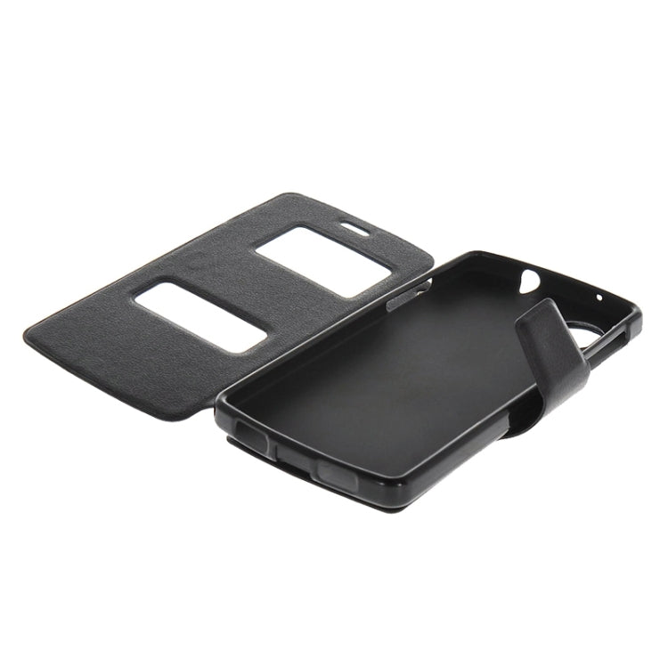 Horizontal Flip Leather Case with Call Display ID & Holder for Google Nexus 5 / D821