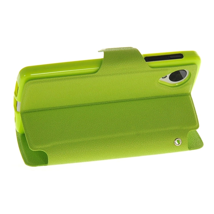 Horizontal Flip Leather Case with Call Display ID & Holder for Google Nexus 5 / D821