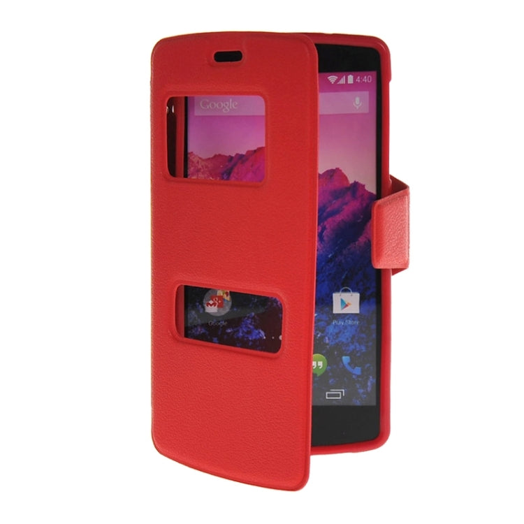 Horizontal Flip Leather Case with Call Display ID & Holder for Google Nexus 5 / D821