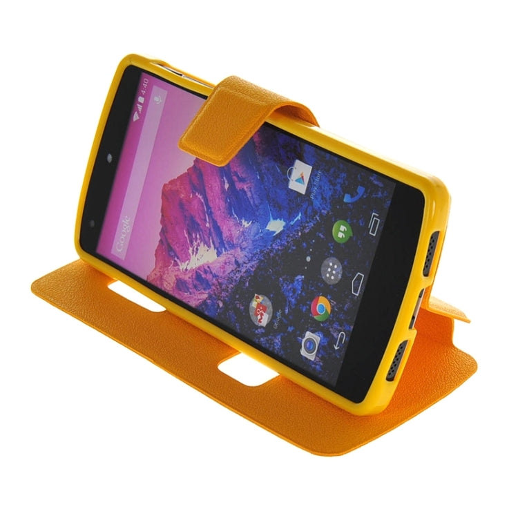 Horizontal Flip Leather Case with Call Display ID & Holder for Google Nexus 5 / D821