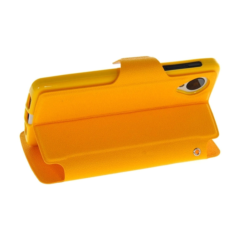 Horizontal Flip Leather Case with Call Display ID & Holder for Google Nexus 5 / D821