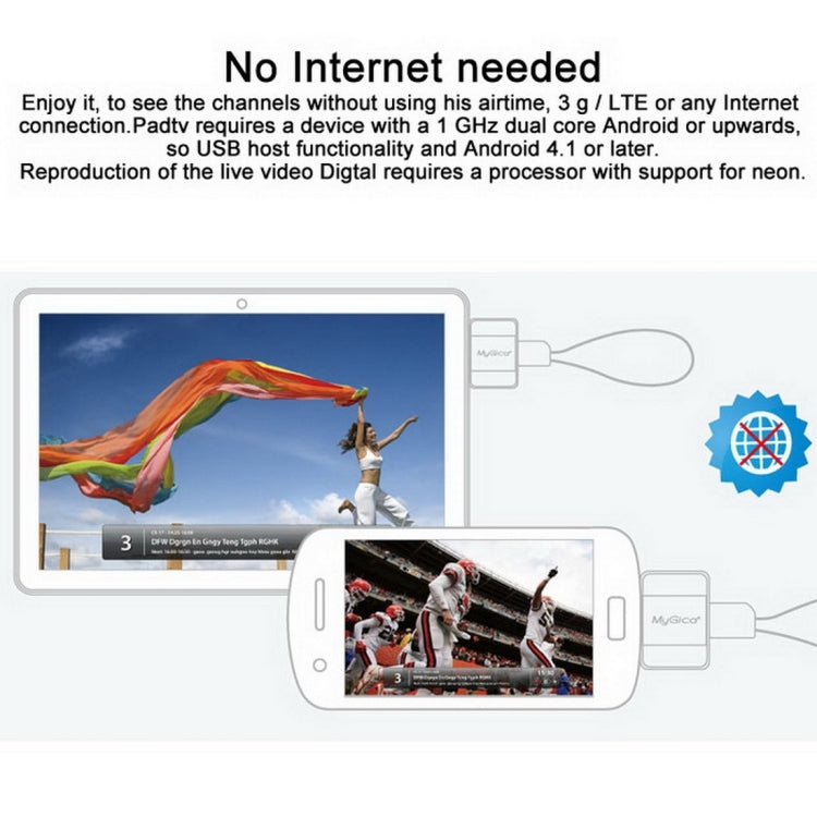 Micro USB Digital TV Receiver / Mobile Watch DVB-T2 TV Tuner Stick for Android Phones / Pad