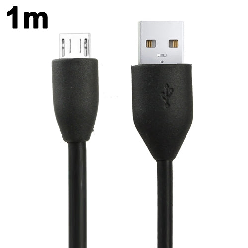 1m Micro USB Port USB Data Cable, For Samsung, HTC, Sony, Lenovo, Huawei, and other Smartphones(Black)