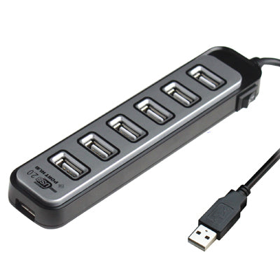 7 Ports USB 2.0 HUB with Switch, Plug and Play