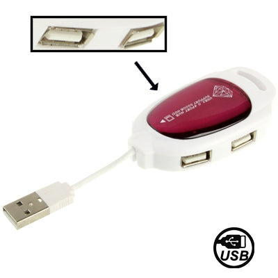 Mini Hi-Speed 4 Port USB 2.0 Hub,Support 500GB HDD