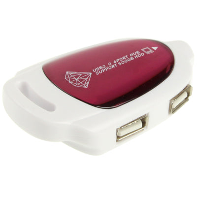 Mini Hi-Speed 4 Port USB 2.0 Hub,Support 500GB HDD