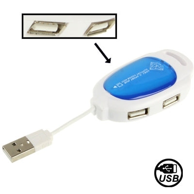 Mini Hi-Speed 4 Port USB 2.0 Hub,Support 500GB HDD