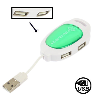 Mini Hi-Speed 4 Port USB 2.0 Hub,Support 500GB HDD