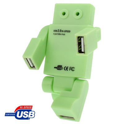 Robot Shape High Performance 4 Port USB 2.0 HUB, Plug and Play
