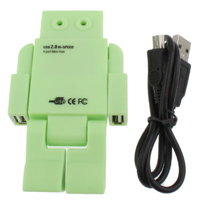 Robot Shape High Performance 4 Port USB 2.0 HUB, Plug and Play