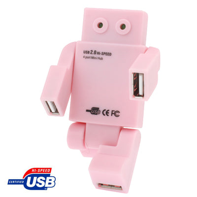 Robot Shape High Performance 4 Port USB 2.0 HUB, Plug and Play