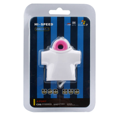 T-Shirt Shape High Performance 4 Port USB 2.0 HUB, Plug and Play