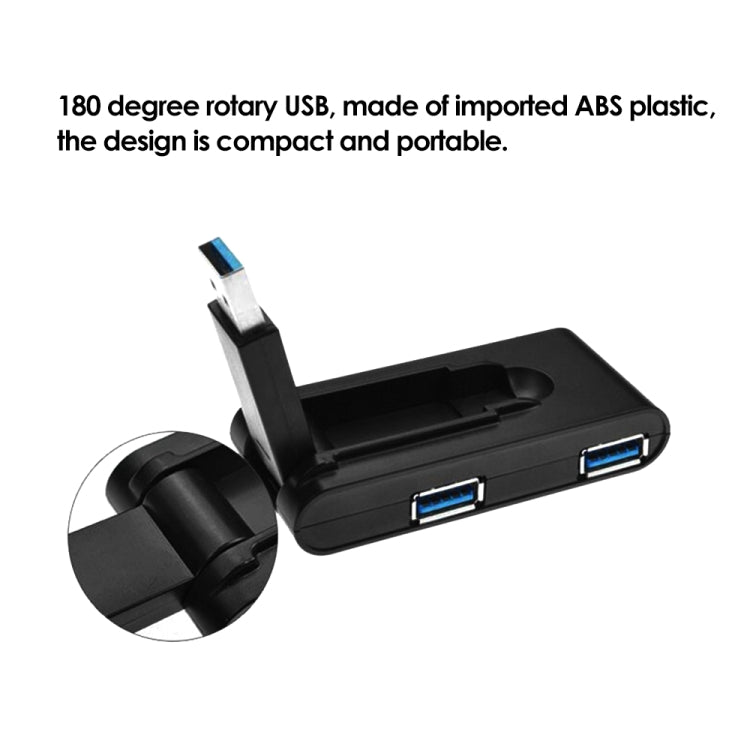 180 Degree Rotating USB 3.0 USB Hub Folding USB 4 Ports Splitter