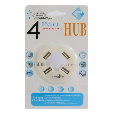 4 Ports USB 2.0 High Speed Hub(White)