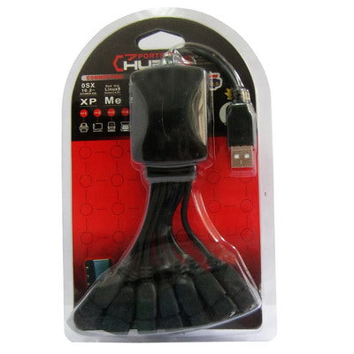7 Port USB 2.0 Hub 480Mps(Black)