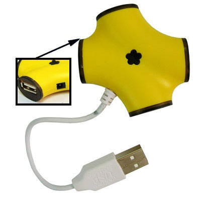 Multi 4 ports USB 2.0 Hub(Yellow)
