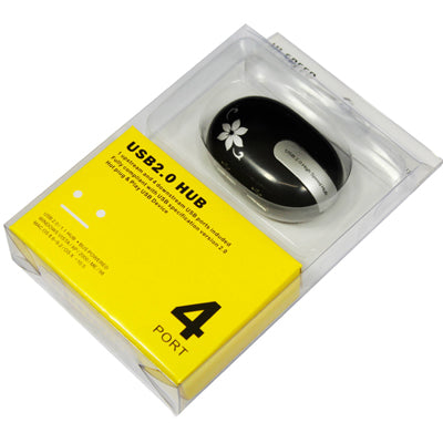 Mouse Style 4 Ports USB 2.0 HUB(Black)