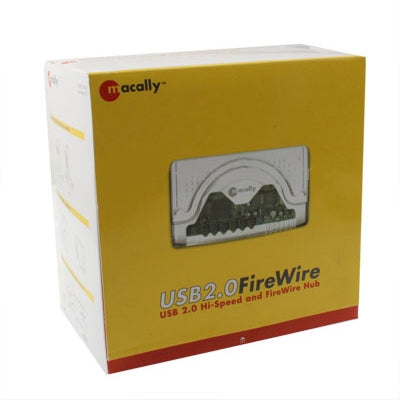 2 in 1 ( 4 Ports USB 2.0 Hi-Speed + 3 Ports IEEE 1394 FireWire) Hub(White)