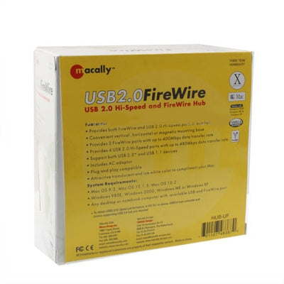 2 in 1 ( 4 Ports USB 2.0 Hi-Speed + 3 Ports IEEE 1394 FireWire) Hub(White)