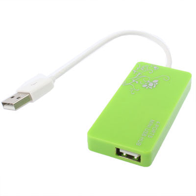 4 Ports USB 2.0 HUB, Plug and Play, Green