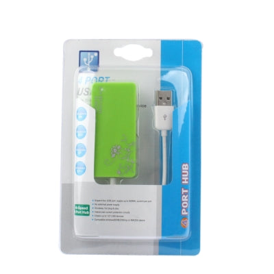 4 Ports USB 2.0 HUB, Plug and Play, Green