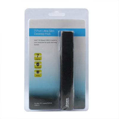 Hi-speed 7-Ports Ultra-slim USB 2.0 HUB, Plug and Play